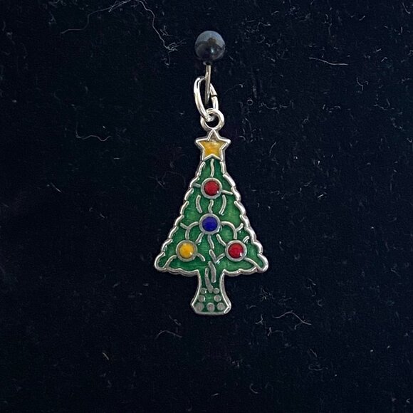 VTG Sterling Silver 925 Multicolored Enamel Christmas Tree Charm Pendant - Picture 8 of 16